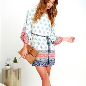 Lulus Cream Print Dress
